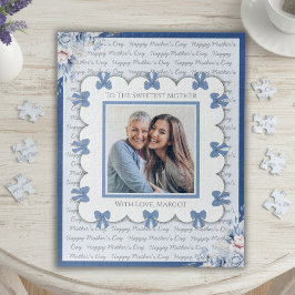 Elegante Blauwe Flirt Moederdag Foto Legpuzzel