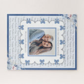 Elegante Blauwe Flirt Moederdag Foto Legpuzzel (Horizontaal)