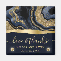 Elegante blauwe folie en gouden glitters agaat bru