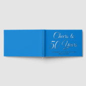 Elegante Blauwe Folie Proost op 50 Jaar Gastenboek (Volledig)