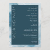 Elegante Blauwe Formele Ceremonie Agenda Programmakaart (Achterkant)