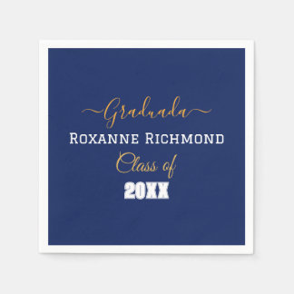 Elegante blauwe foto Spaans afgestudeerd Servet