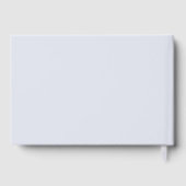 Elegante blauwe fotocollage bruiloft gastenboek (Achterkant)