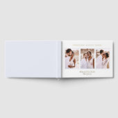 Elegante blauwe fotocollage bruiloft gastenboek (Volledig)