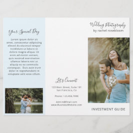 Elegante Blauwe Fotografie Zakelijke Trifold Broch