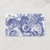 Elegante Blauwe Franse Barokke Toile Visitekaartje (Achterkant)