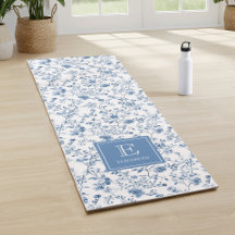 Elegante blauwe Franse toile patroon monogram naam