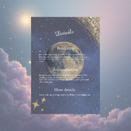 Elegante Blauwe Galaxy Hemel Hemel bruiloft Informatiekaartje