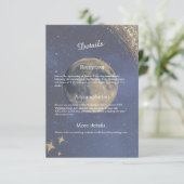 Elegante Blauwe Galaxy Hemel Hemel bruiloft Informatiekaartje (Staand voorkant)