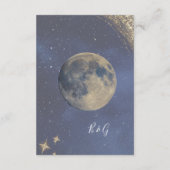 Elegante Blauwe Galaxy Hemel Hemel bruiloft Informatiekaartje (Achterkant)