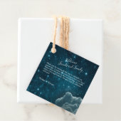 Elegante blauwe Galaxy Sky bruiloft Bedankjes Labels (In situ)