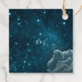 Elegante blauwe Galaxy Sky bruiloft Bedankjes Labels (Achterkant)