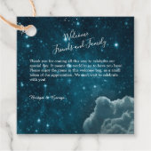Elegante blauwe Galaxy Sky bruiloft Bedankjes Labels (Voorkant)