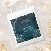 Elegante blauwe Galaxy Sky bruiloft Bedankzakje (Geknipt)