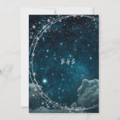 Elegante blauwe Galaxy Sky bruiloft Flat Kaart (Achterkant)