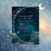 Elegante blauwe Galaxy Sky bruiloft Flat Kaart