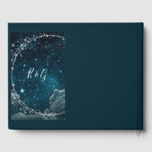 Elegante blauwe Galaxy Sky bruiloft Gastenboek (Achterkant)
