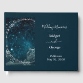 Elegante blauwe Galaxy Sky bruiloft Gastenboek (Voorkant)