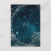 Elegante blauwe Galaxy Sky bruiloft Informatiekaartje (Achterkant)