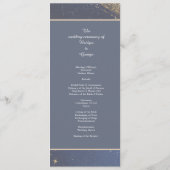 Elegante blauwe Galaxy Sky bruiloft Programmakaart (Achterkant)
