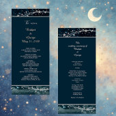 Elegante blauwe Galaxy Sky bruiloft Programmakaart