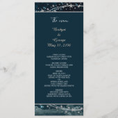 Elegante blauwe Galaxy Sky bruiloft Programmakaart (Voorkant)