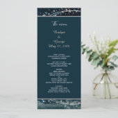 Elegante blauwe Galaxy Sky bruiloft Programmakaart (Staand voorkant)