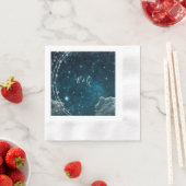Elegante blauwe Galaxy Sky bruiloft Servet (Insitu)