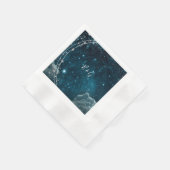 Elegante blauwe Galaxy Sky bruiloft Servet (Hoek)