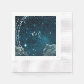 Elegante blauwe Galaxy Sky bruiloft Servet (Voorkant)