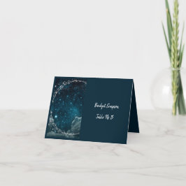 Elegante blauwe Galaxy Sky enkele zitkaart Bedankkaart