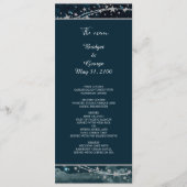 Elegante blauwe Galaxy Sky Wedding Menu (Voorkant)