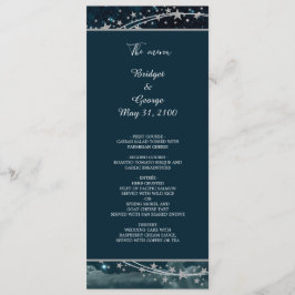 Elegante blauwe Galaxy Sky Wedding Menu
