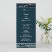 Elegante blauwe Galaxy Sky Wedding Menu (Staand voorkant)