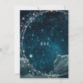 Elegante Blauwe Galaxy Sky Wedding Veilig De Datum (Achterkant)