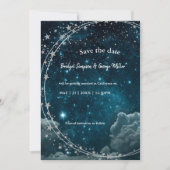 Elegante Blauwe Galaxy Sky Wedding Veilig De Datum Kaart (Voorkant)