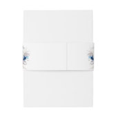 Elegante Blauwe & Gele Bloemen Kalligrafie Huwelij Uitnodigingen Wikkel (Achterkant Voorbeeld)