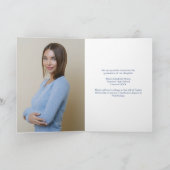 Elegante blauwe gele bloemengraduatie foto aankondiging (Binnen)