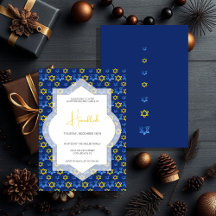 Elegante Blauwe Gele Davidsterren Waterverf