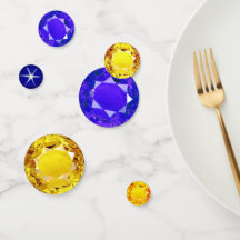 Elegante Blauwe & Gele Edelstenen