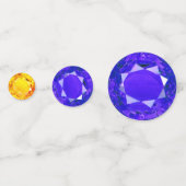 Elegante Blauwe & Gele Edelstenen Confetti (Voorkanten)