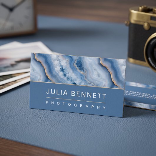 Elegante Blauwe Geode Visitekaartje