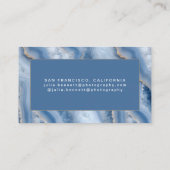 Elegante Blauwe Geode Visitekaartje (Achterkant)