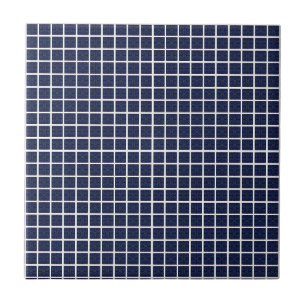 Elegante Blauwe Geometrische Vierkanten Keramische Tegeltje
