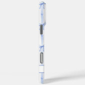 Elegante blauwe gestreepte Coquette linten met mon Case-Mate iPhone Case (Achterkant / Rechts)