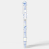 Elegante blauwe gestreepte Coquette linten met mon Case-Mate iPhone Case (Achterkant / Links)