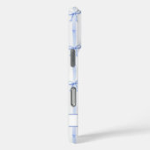 Elegante blauwe gestreepte Coquette linten met mon Case-Mate iPhone Case (Achterkant / Rechts)