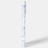Elegante blauwe gestreepte Coquette linten met mon Case-Mate iPhone Case (Achterkant / Rechts)