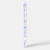 Elegante blauwe gestreepte Coquette linten met mon Case-Mate iPhone Case (Achterkant / Links)