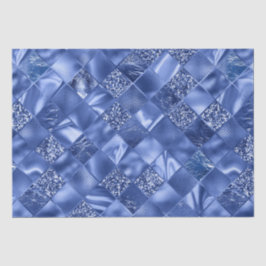 Elegante Blauwe Glitter Diamant Lattice Patroon Tissuepapier